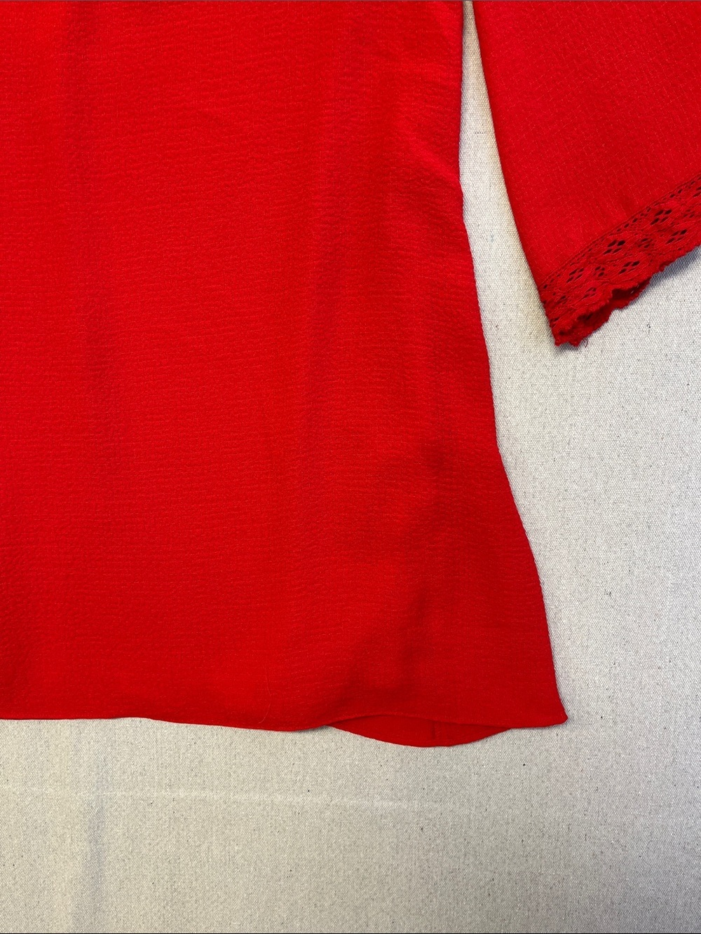 Max Studio Red Lace Trim Shift Dress Women’s Large Boho Chic - Picture 6 of 15